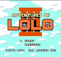 Adventures of Lolo 3 Title Screen